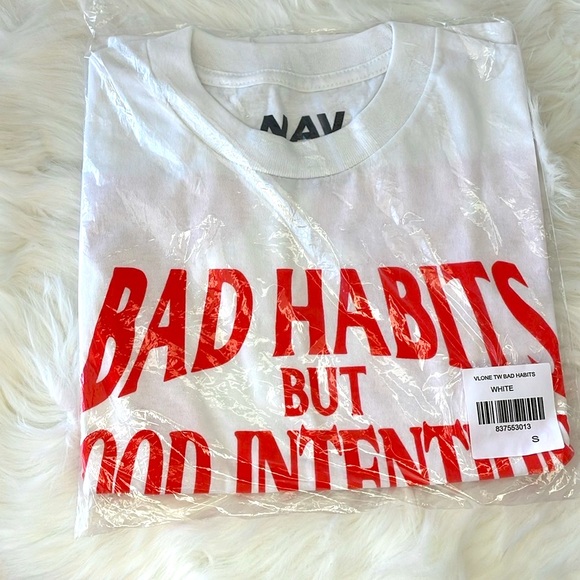 VLONE x NAV Bad Habits But Good Intentions T-shirt - Picture 2 of 5